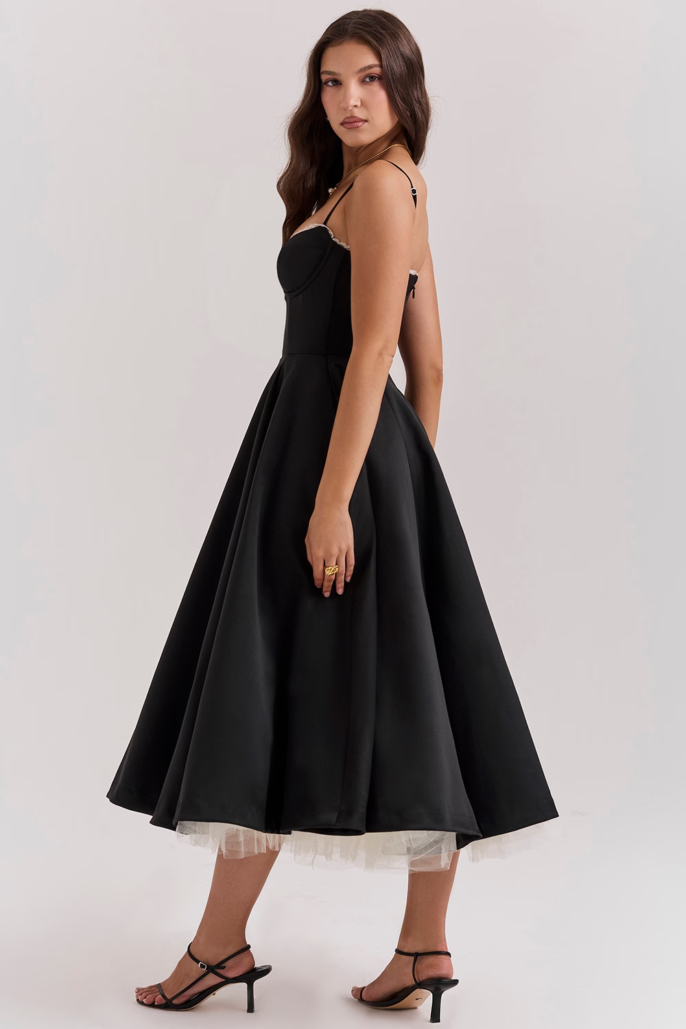 Celestia™ | Royal Satin Midi Dress