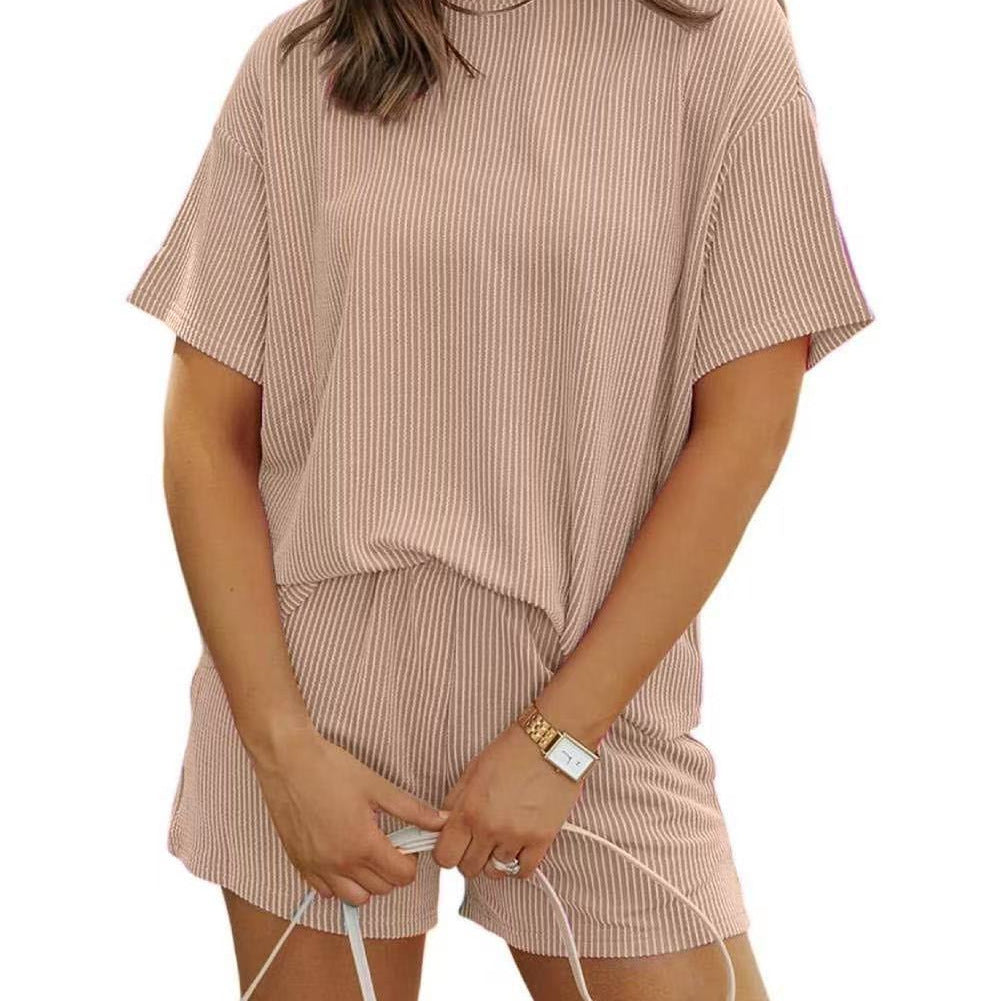 Riley – Ribbed Two-Piece Lounge Set with Shorts