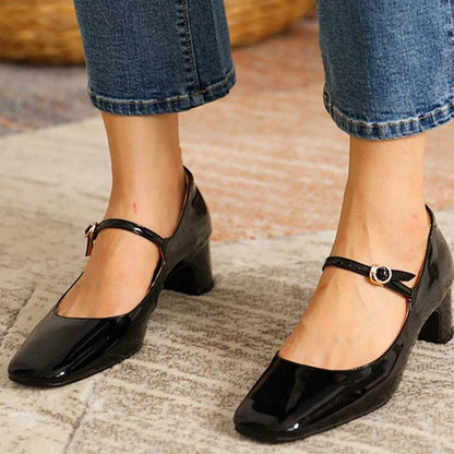 Verlina™ | Glossy Mary Jane Block Heels