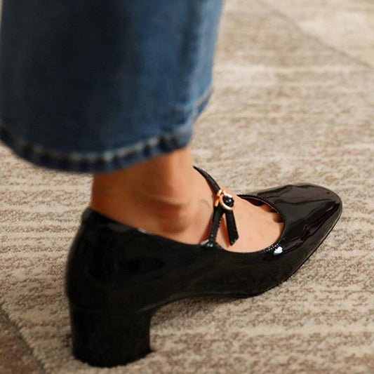 Verlina™ | Glossy Mary Jane Block Heels