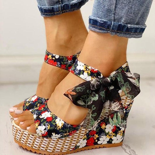 Fenna | Sandali con plateau floreale