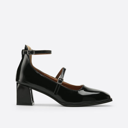 Verlisse™ | Double Strap Patent Block Heels