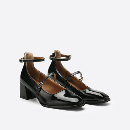 Verlisse™ | Double Strap Patent Block Heels