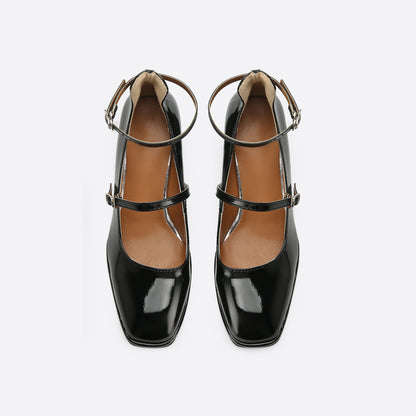 Verlisse™ | Double Strap Patent Block Heels