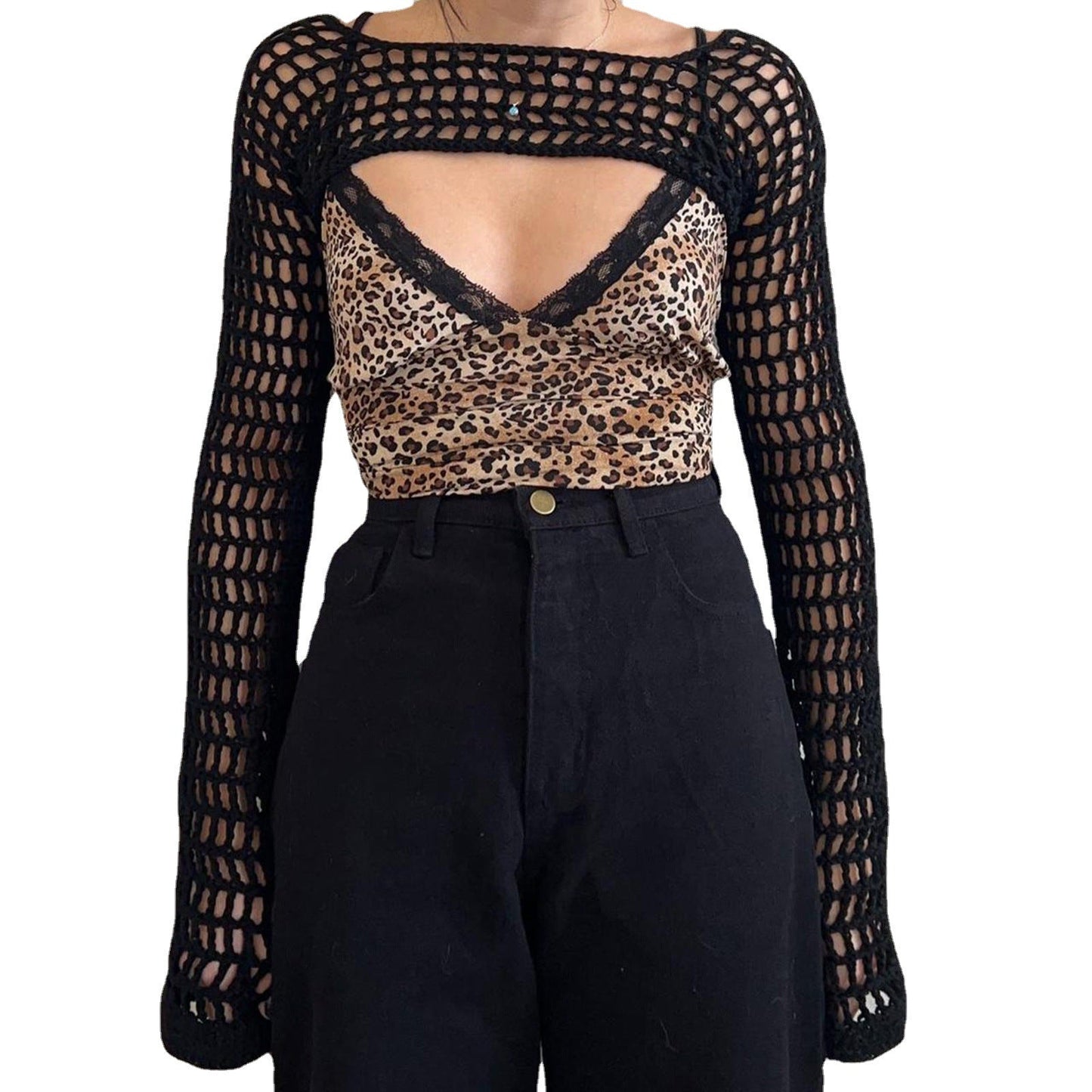 Ladies knitted top with open sleeves Ivyshape