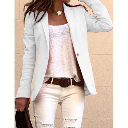 Women's elegant cut blazer with fine texture and modern details Ivyshape