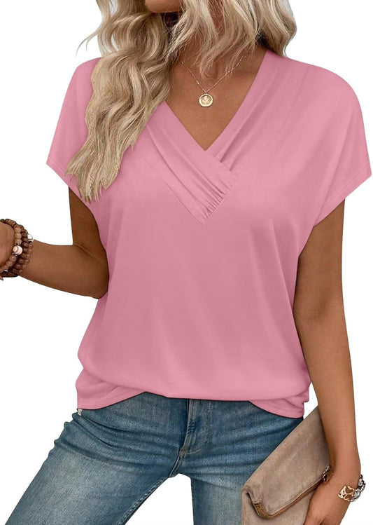 Women V-Neck Casual Tunic Top Ivyshape