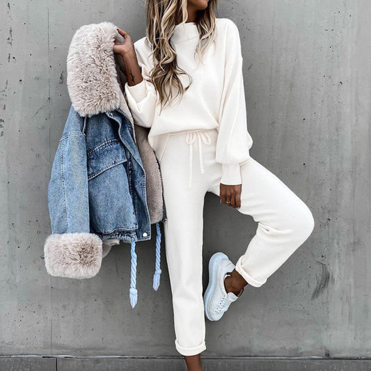 Women's Comfortable Lounge Suit with Loose Fit and Elastic Waist Ivyshape