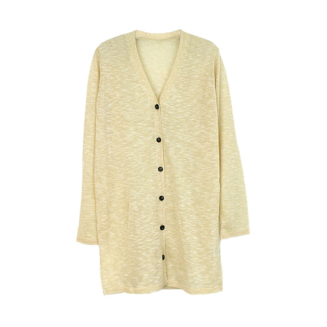 Ladies comfortable and lightweight cardigan with button placket Ivyshape