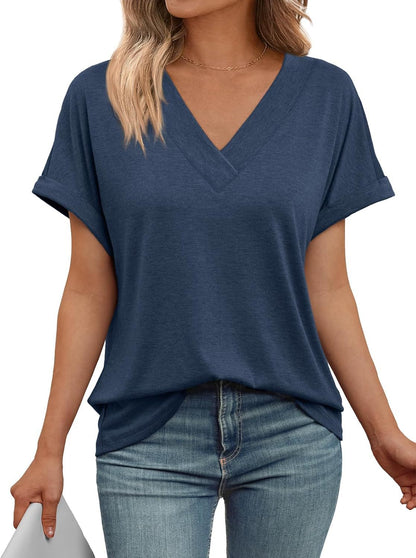 Women's Relaxed Fit V-Neck T-Shirt Ivyshape