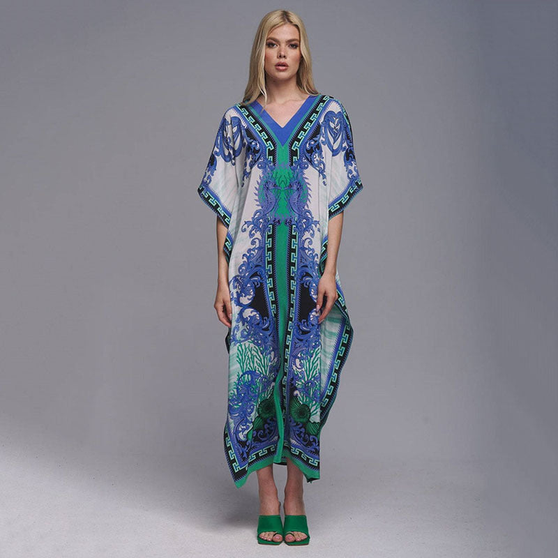 Women Floor-Length Kaftan with artistic Baroque design Ivyshape