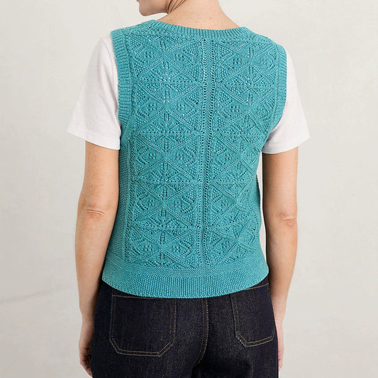 Ladies knitted top with intricate texture pattern Ivyshape