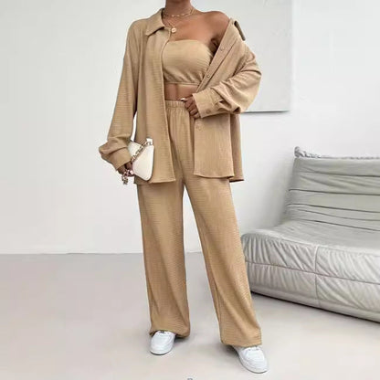 Women's Two-Piece Casual Set Made of Patterned Fabrics Ivyshape