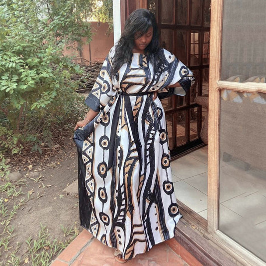 Women’s maxi dress with bohemian pattern mix and comfortable fit Ivyshape