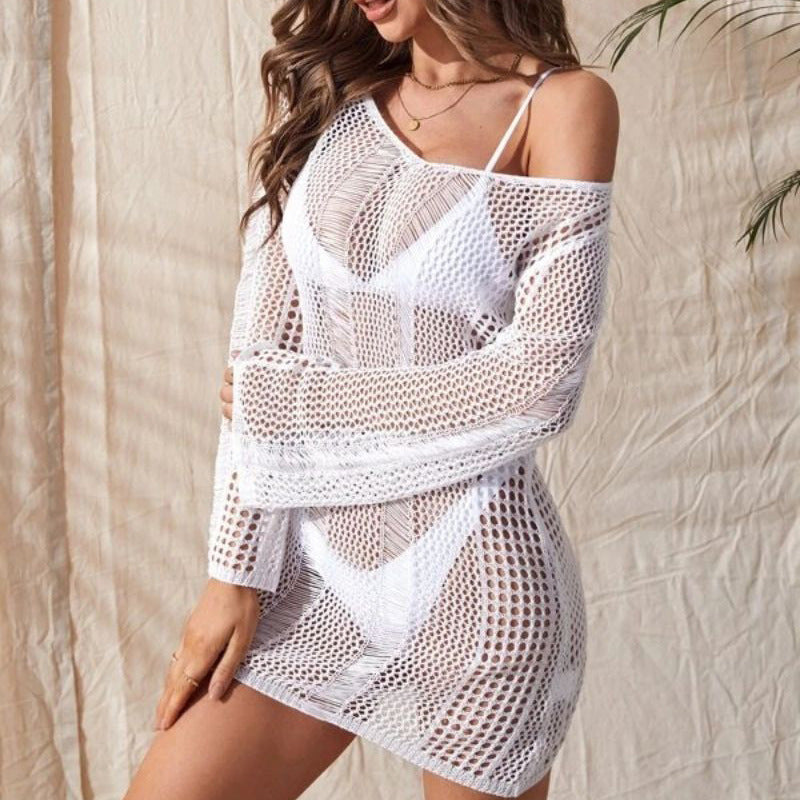 Women Casual Crochet Beach Poncho Ivyshape