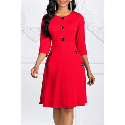 Women’s midi dress with button details and stylish cut Ivyshape