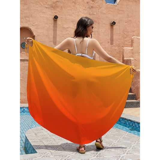 Ladies multifunctional beach towel with elegant gradient Ivyshape