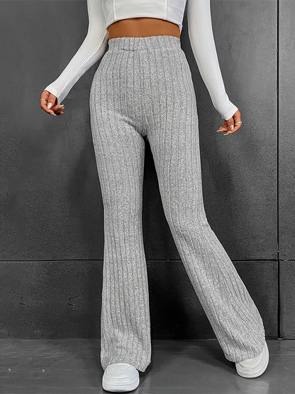 Women's Flowing Ribbed Knit Pants Ivyshape