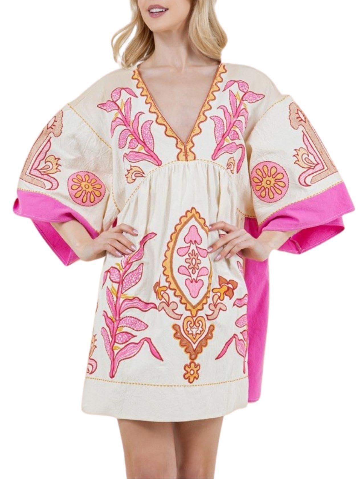 Women embroidered Bohemian Kaftan dress Ivyshape