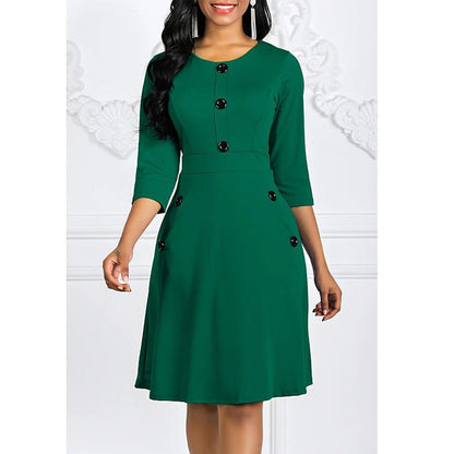 Women’s midi dress with button details and stylish cut Ivyshape