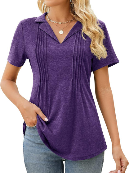 Women Pleated Detail Casual Tunic Ivyshape
