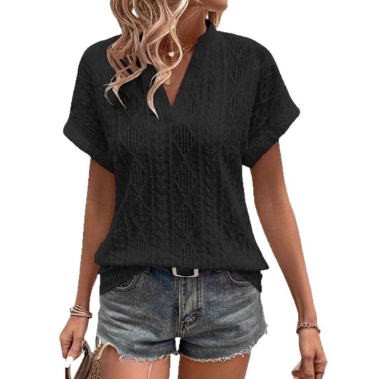 Women Structured Lace Overlay Top Ivyshape
