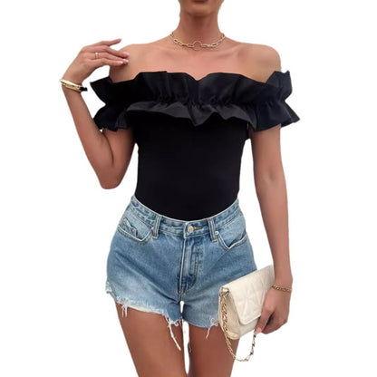 Ladies Off-Shoulder Body with Ruffles Ivyshape