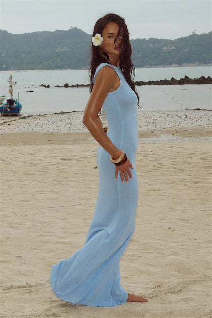 Women's beach dress with shimmering effect and high slit Ivyshape