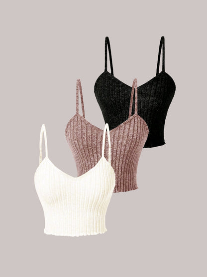 Women casual lace basic top in rib design Ivyshape