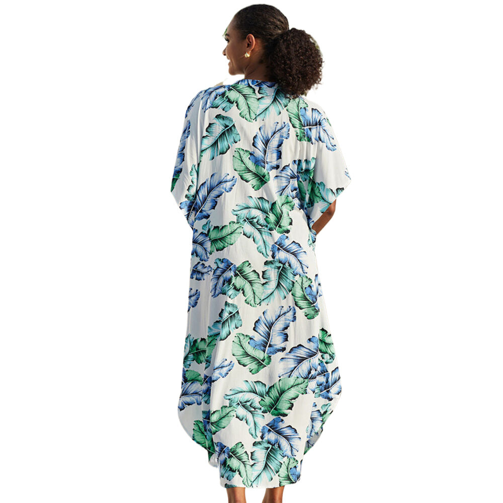 Women's kaftan dress with modern batik design and wide-cut sleeves Ivyshape