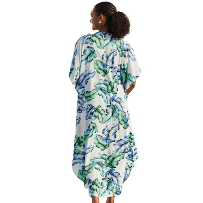 Women's kaftan dress with modern batik design and wide-cut sleeves Ivyshape