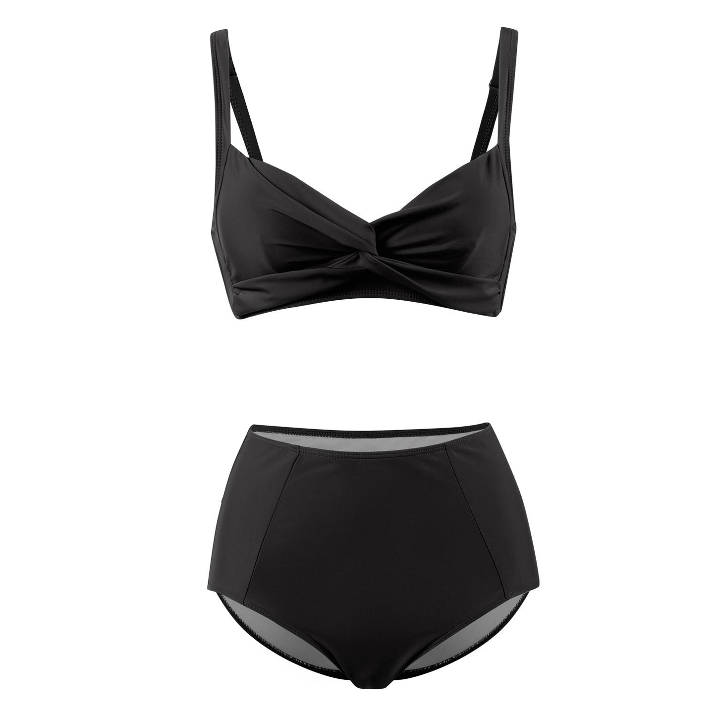 Ladies high-waisted bikini set with stylish twist Ivyshape
