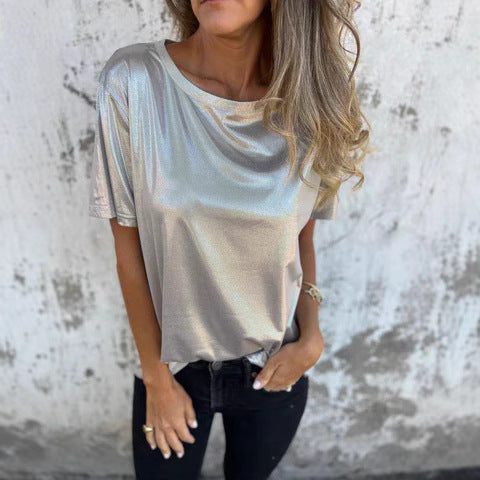 Ladies Shiny Short Sleeve Tee Ivyshape