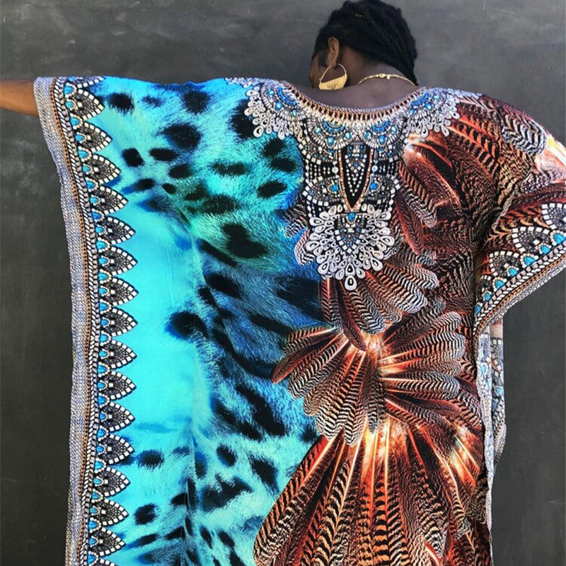 Women's Kaftan Dress with Traditional Pattern and Airy Fit Ivyshape