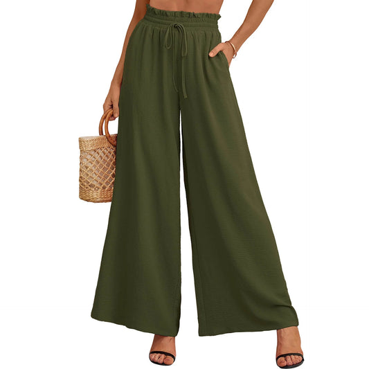 Ladies Lightweight Wide Pants Ivyshape