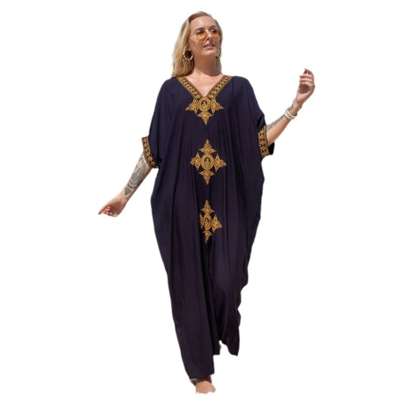 Ladies elegant kaftan with elaborate embroidery Ivyshape