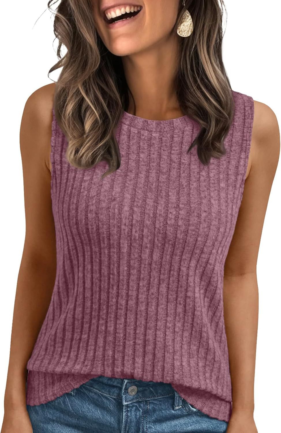 Women's Ribbed Knit Casual Top Ivyshape