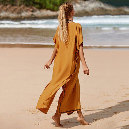 Women's Kaftan with intricate embroidery and side slits Ivyshape