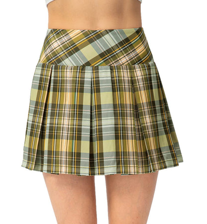 Women Pleated Skirt Checkered Mini Skirt Ivyshape