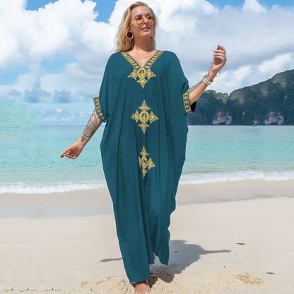 Ladies elegant kaftan with elaborate embroidery Ivyshape
