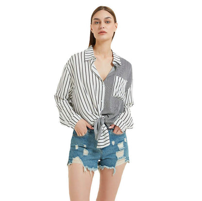 Women's casual shirt blouse with knot detail Ivyshape