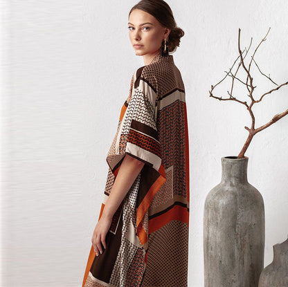 Women's kaftan with a modern color play and stylish cut Ivyshape