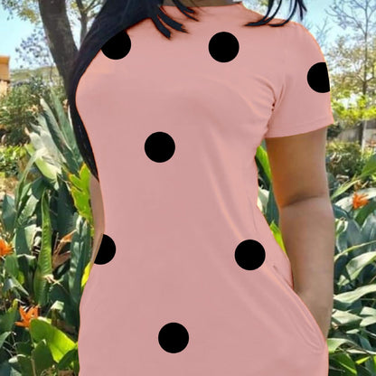 Women's Casual Polka Dots Dress with Pockets Ivyshape