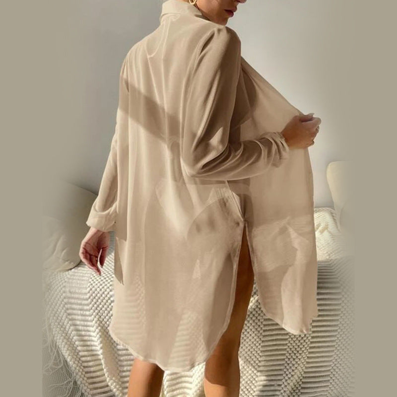 Women Transparent Beach Shirt Ivyshape
