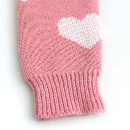 Ladies knitted cardigan with heart pattern and button placket Ivyshape