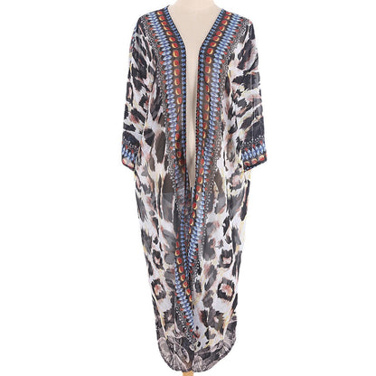 Women's beach kimono with intricate pattern and light transparency Ivyshape