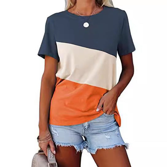 Women's Color Block Casual T-Shirt Ivyshape