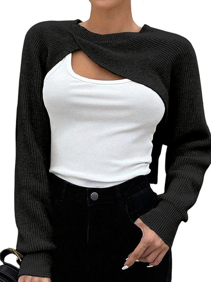 Ladies Fashionable Knit Sweater Ivyshape