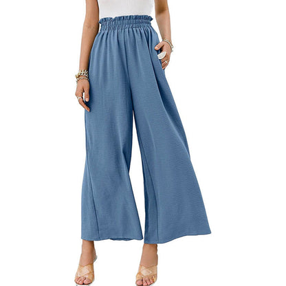 Women's Wide-Leg Culotte with Elastic Waistband Ivyshape