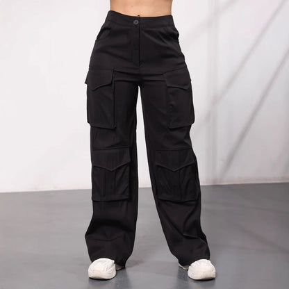 Ladies Stylish Wide Cargo Pants Ivyshape